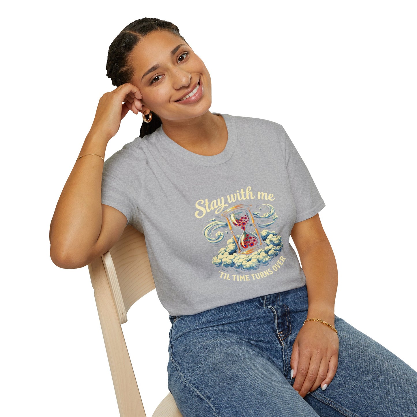 "Stay with Me ‘Til Time Turns Over" Retro Silver Cloud Hourglass Donut Graphic Phish T-Shirt