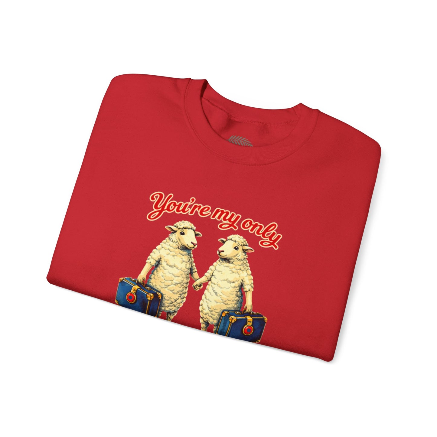 Crewneck Sweatshirt — “You’re My Only True Sweet One” Vintage Sheep Couples Design