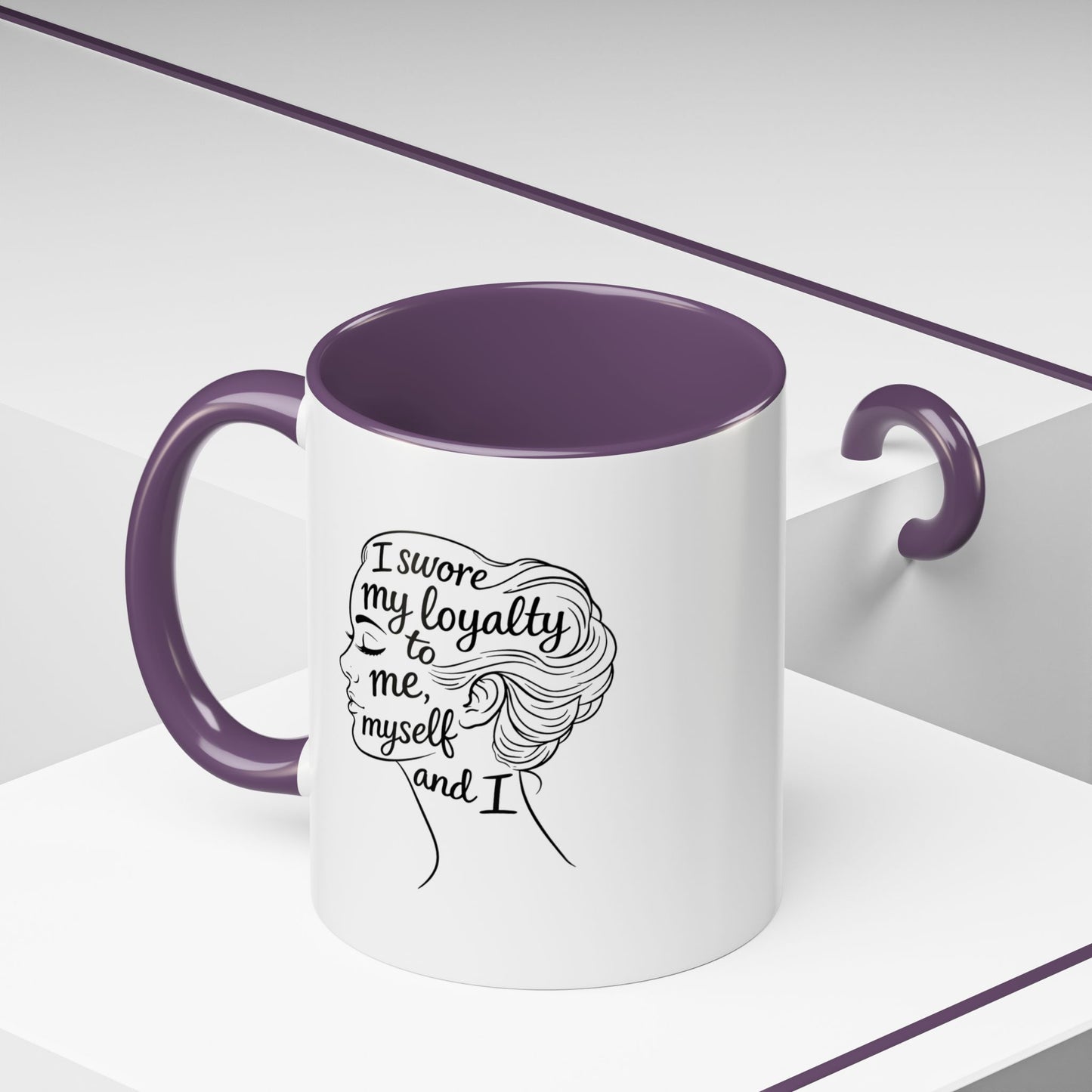 “Me, Myself and I” Line Pop Art Ceramic Accent Coffee Mug (11/15oz)