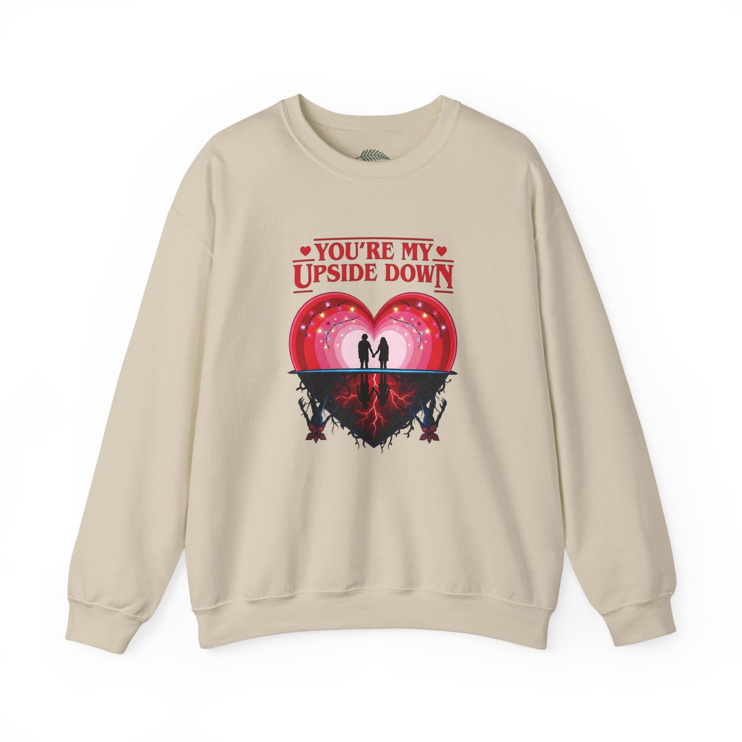 "You’re My Upside Down" Romantic Heart Design Crewneck Sweatshirt