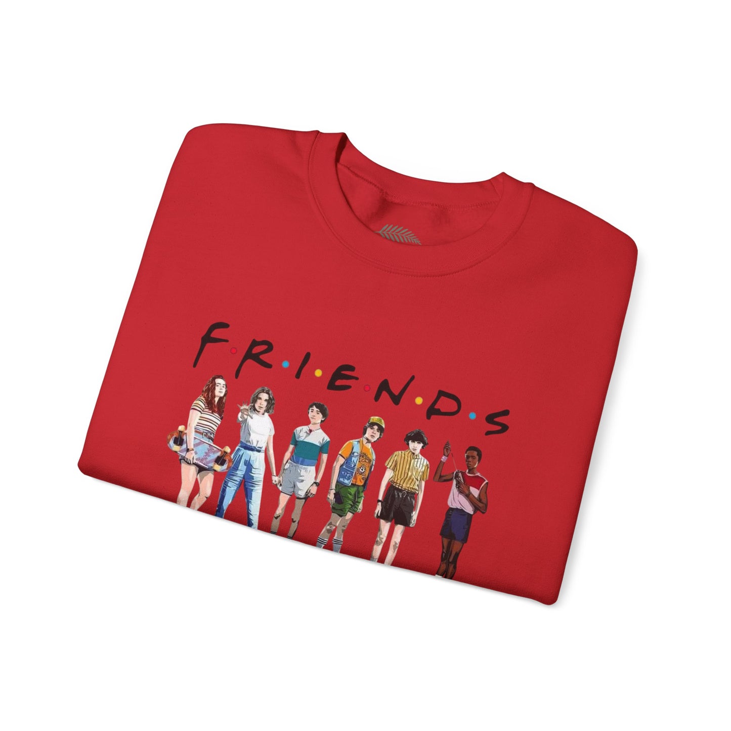 "Friends Don't Lie" Stranger Things-Inspired Retro Character Design Crewneck Sweatshirt